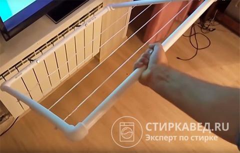 Делаем сушилку для белья на батарею своими руками Сушильный контур легко устанавливается на батарею