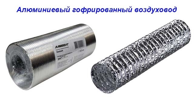 Гибкий гофрированный воздуховод для кухонной вытяжки Алюминиевая гофротруба для вытяжки