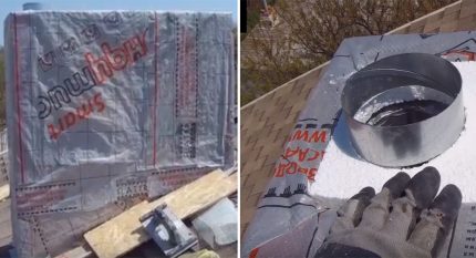 Пароизоляция вентиляционного короба с помощью пленки Пароизоляция вентиляционного короба с помощью пленки