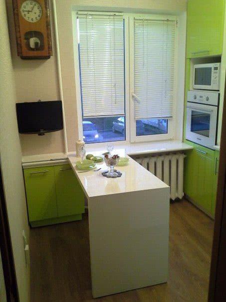 Зеленая кухня 6 кв. м 3