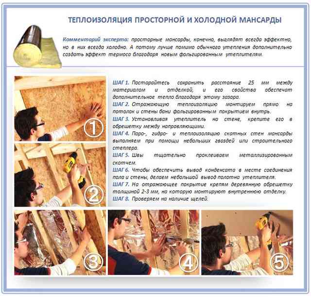Теплоизоляция большой мансарды Теплоизоляция большой мансарды