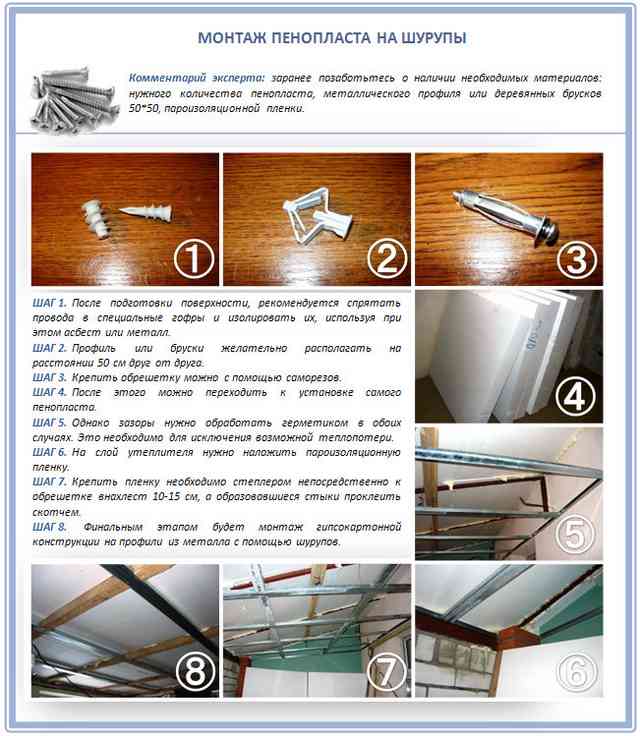 Утепление пенопластом на шурупах Утепление пенопластом на шурупах