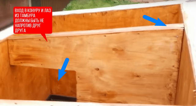 Как утеплить будку собаке на зиму своими руками Разделеие на тамбур