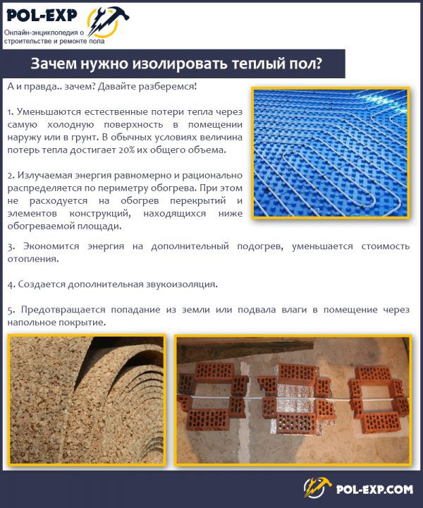 Зачем нужно изолировать теплый пол