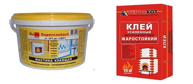 Смеси строительные термостойкие для наружной отделки печей и каминов Клеящие термостойкие смеси