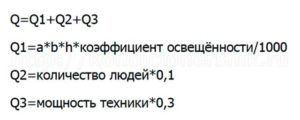 Расчет мощности кондиционера Формула подбора мощности сплит-системы