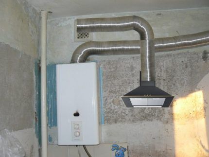Падение тяги из-за кухонной вытяжки Газовый котел и кухонная вытяжка