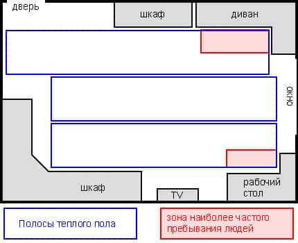 Руководство по монтажу электрического теплого пола под линолеум План монтажа инфракрасного «теплого пола»