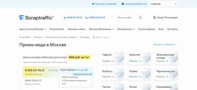 Сдача меди в Москве Сдача меди в Москве